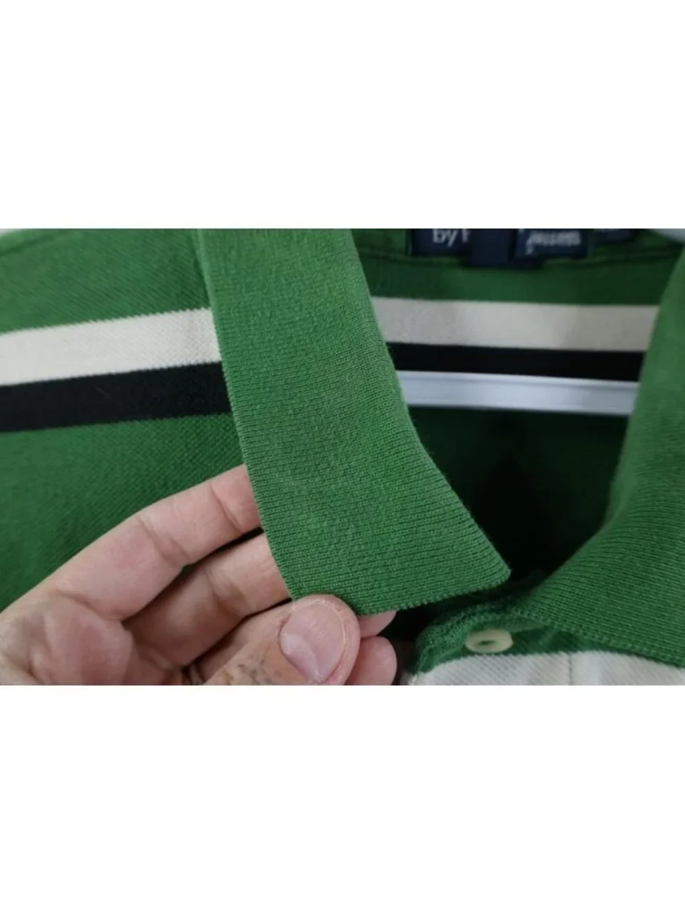 Vintage 90s Ralph Lauren Mens XL Faded Striped Collared Golf Polo Shirt Green
